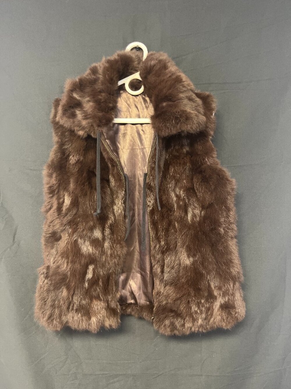 Rabbit Fur Vest with Satin Interior